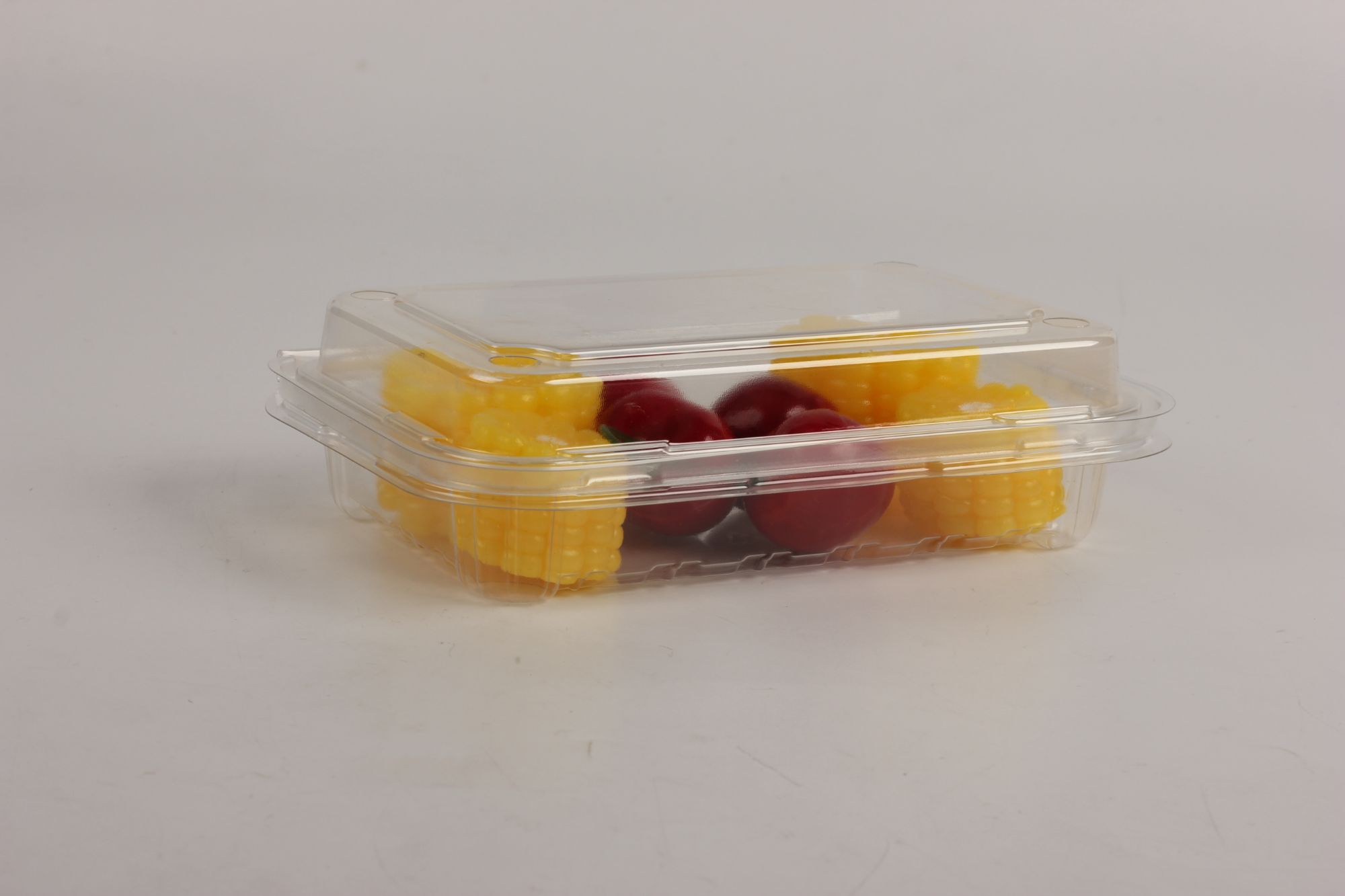 PET clear Disposable Food Container with Lid for Fruit Vegetable Pastry Snacks 300ML