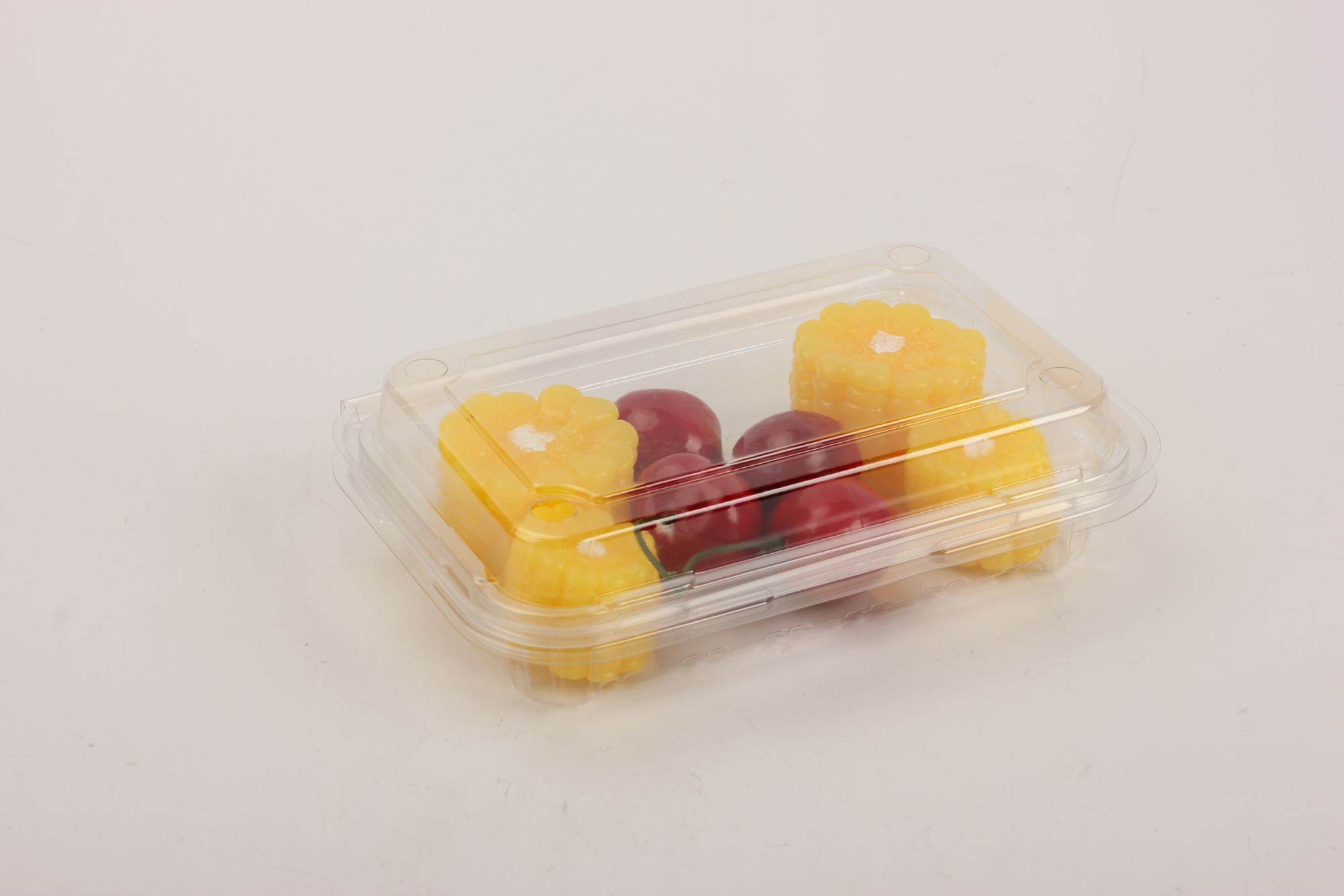 PET clear Disposable Food Container with Lid for Fruit Vegetable Pastry Snacks 300ML