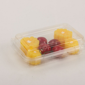 PET clear Disposable Food Container with Lid for Fruit Vegetable Pastry Snacks 300ML