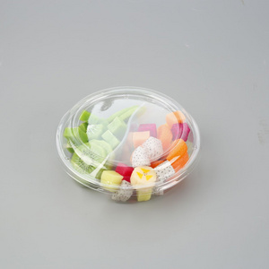 2-Section Food Container To Go Container Disposable Takeout Box for Fruits Nuts Snacks