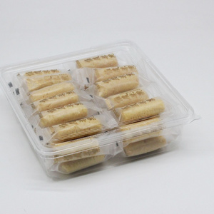 Square Food Container with Lid Clear Cookies Box Plastic Snack Container