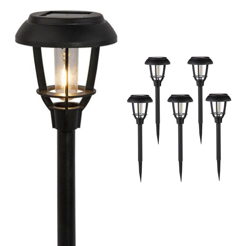 Black finished Outdoor Path Stake Lawn Landscape Lighting Garden pathway Lamp Solar Tungsten Outdoor Waterproof Courtyard Light