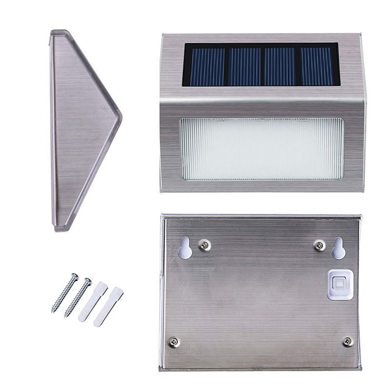 Solar stainless steel LED staircase light garden wall light outdoor rainproof wall light