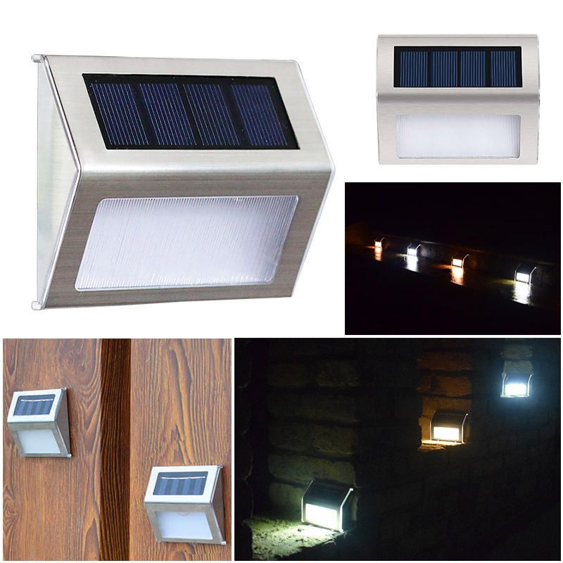 Solar stainless steel LED staircase light garden wall light outdoor rainproof wall light