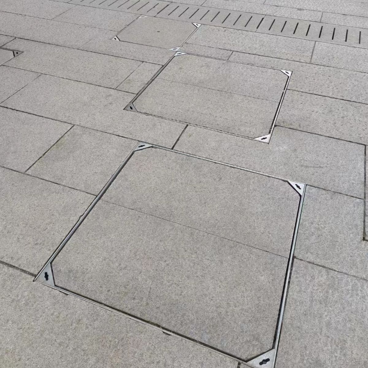 Stainless steel invisible square manhole cover Electric rain sewage manhole cover