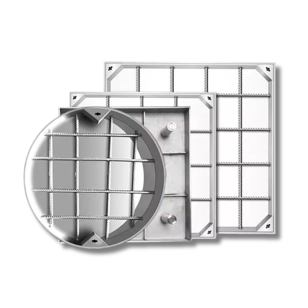 Stainless steel invisible square manhole cover Electric rain sewage manhole cover