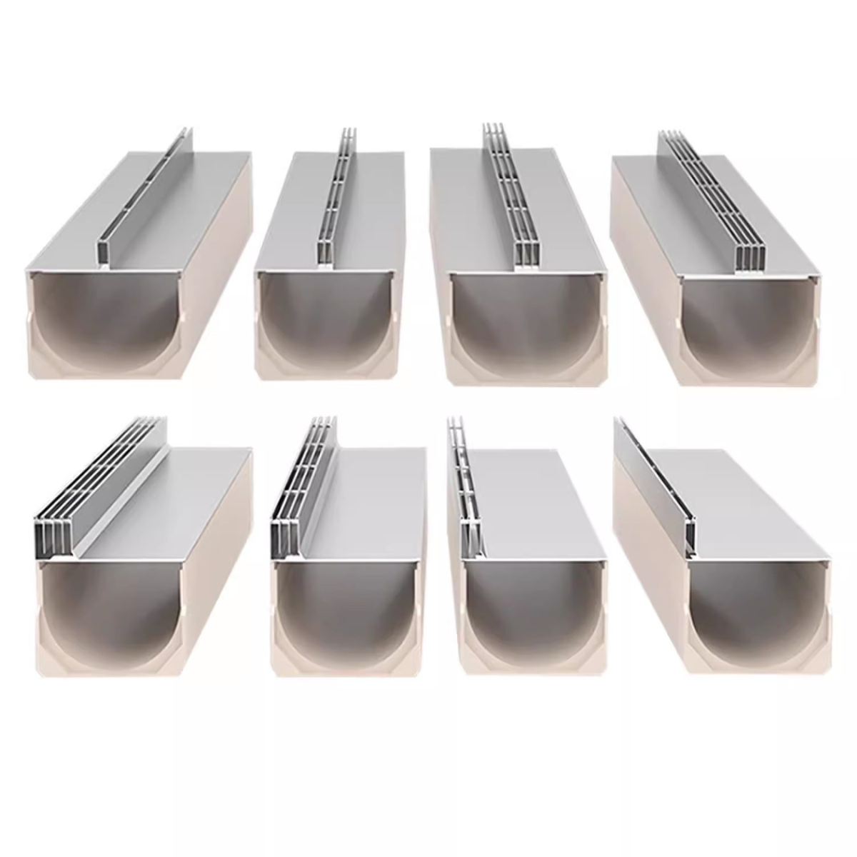 Stainless steel finished linear gutter Resin U-shaped groove Drainage channel