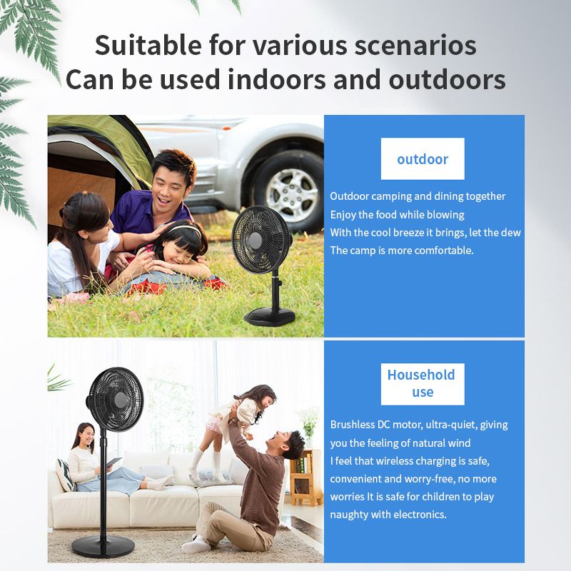 Modern Home High Quality Portable Solar Powered Remote Control Usb Light Stand Fan