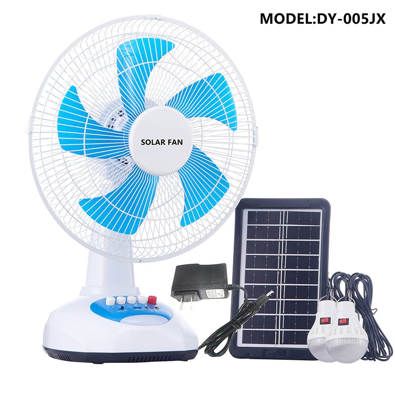 Household Quiet Eco Friendly Rechargeable Electric Fan With Solar Panel