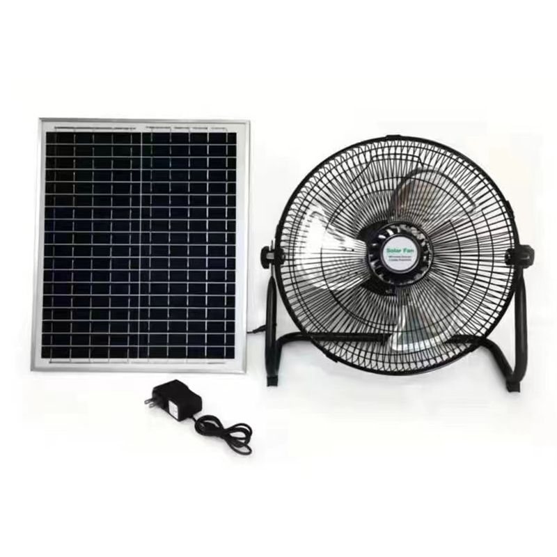 Household Quiet Eco Friendly Rechargeable Electric Fan With Solar Panel