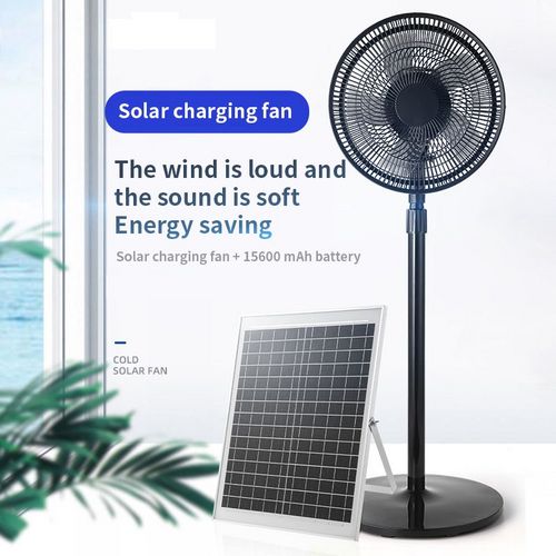 Hot Selling Summer Camping Usb Rechargeable Floor Electric Fan With Solar Panel
