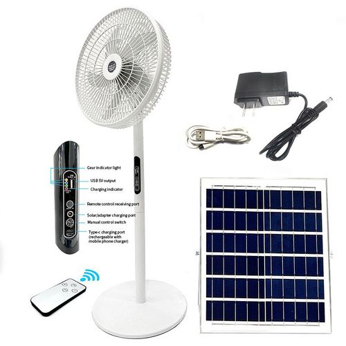 Wholesale Office Bedroom Portable Powered Stand Pedestal Solar Fan