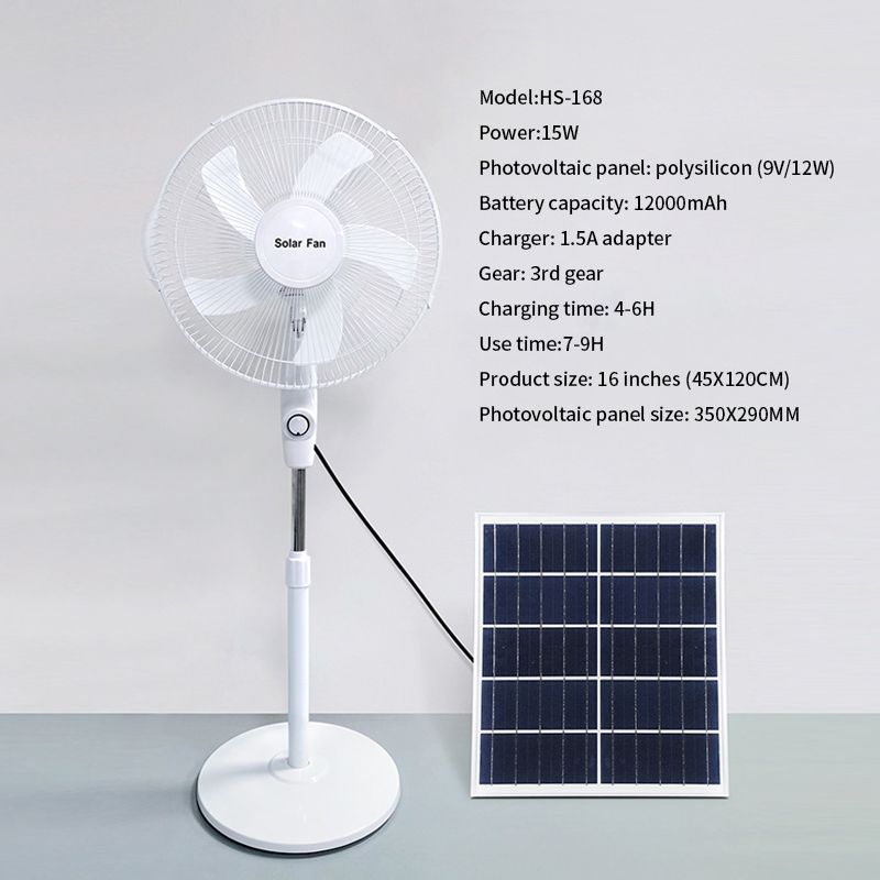 Wholesale Office Bedroom Portable Powered Stand Pedestal Solar Fan