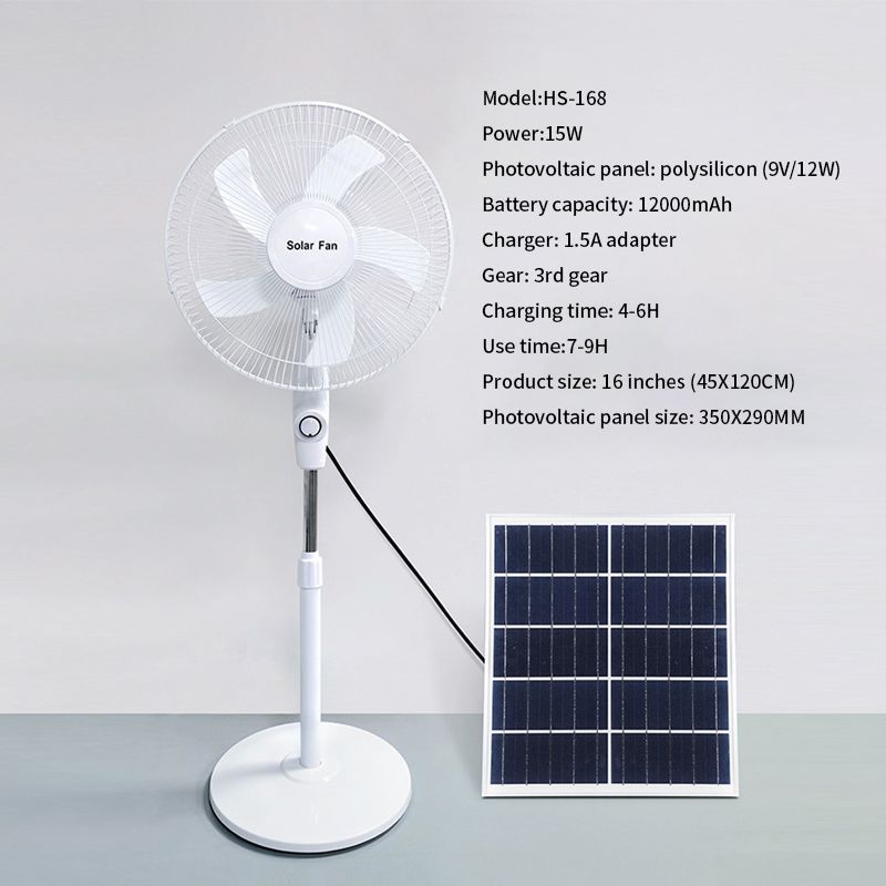 Wholesale Office Bedroom Portable Powered Stand Pedestal Solar Fan