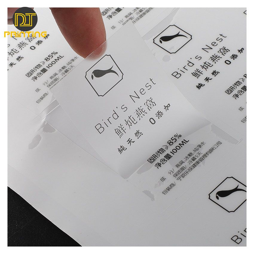 Custom Transparent Clear Label Logo Stickers For Food Packaging