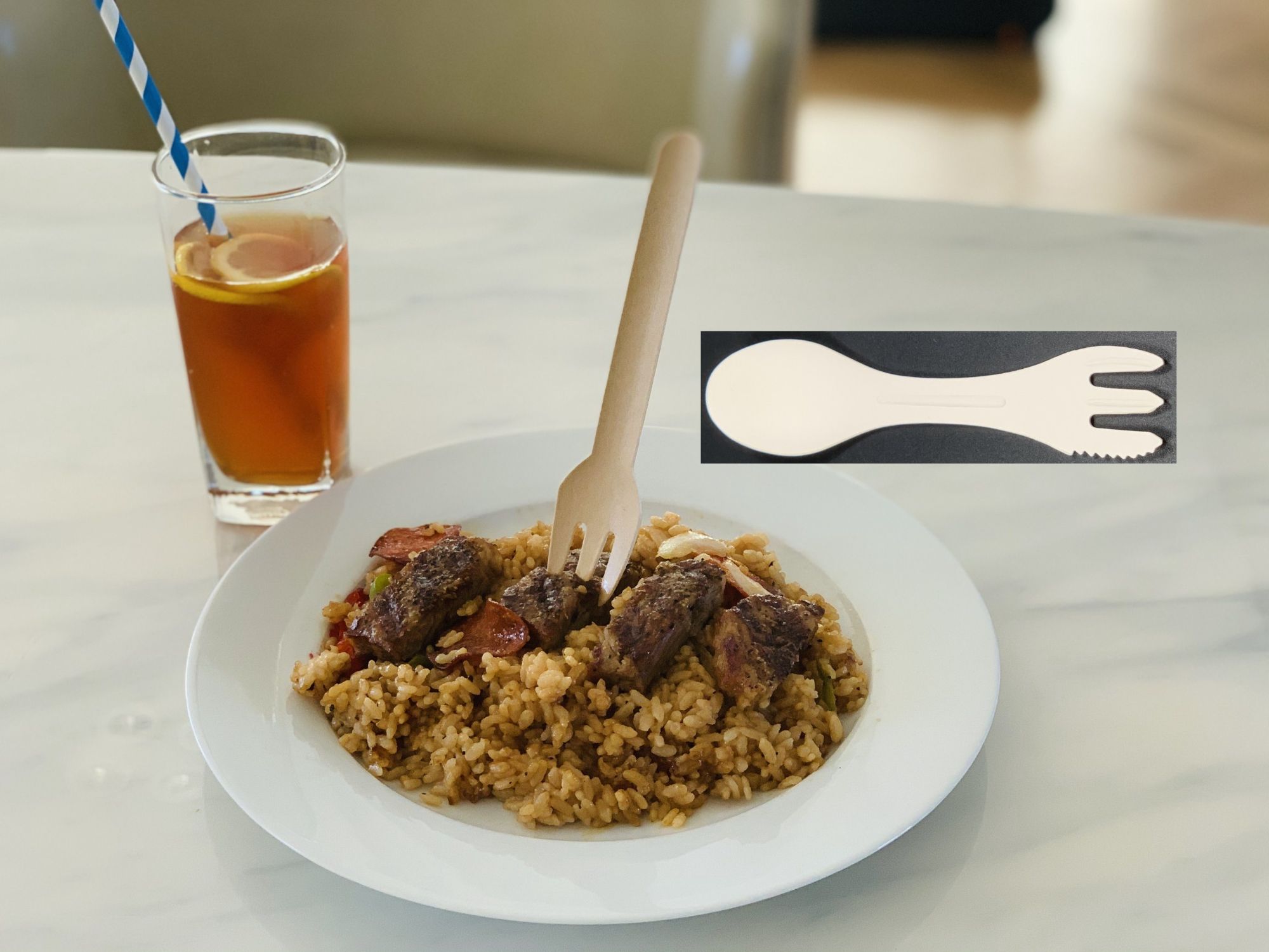 Degradable and recyclable Biodegradable Tableware Base Paper Knife and Fork Paper Food Paper Ice cream scoop