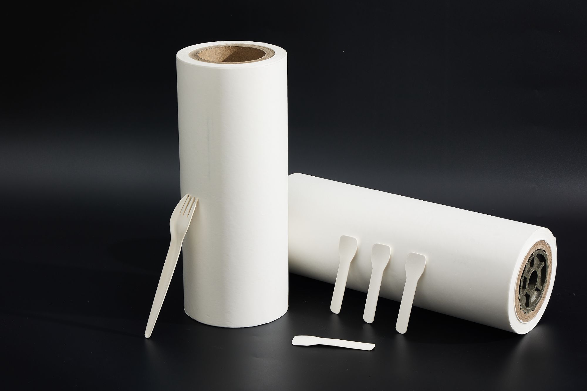 Degradable and recyclable Biodegradable Tableware Base Paper Knife and Fork Paper Food Paper Ice cream scoop