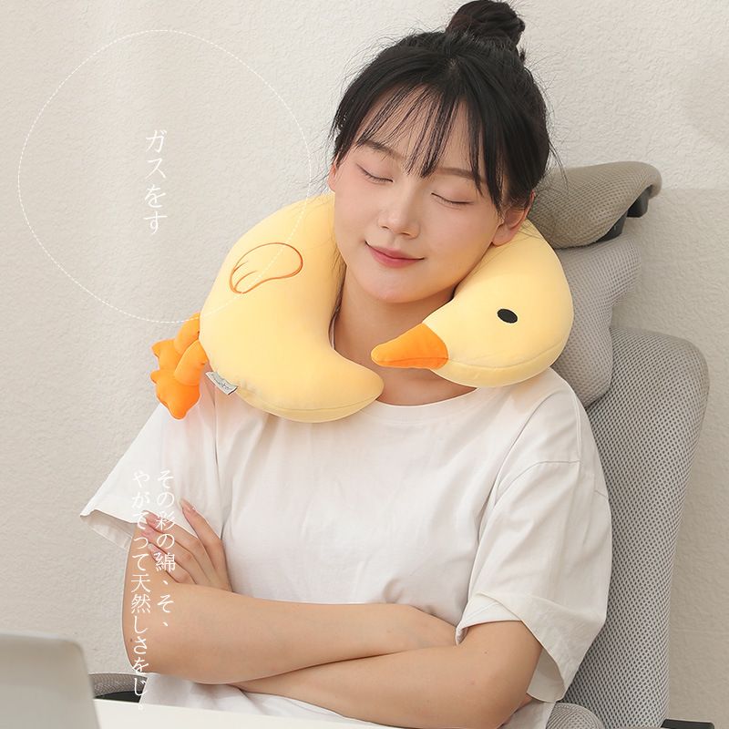 Ins Cartoon U-Shaped Cervical Pillow Goose Foam Neck Travel Cute Pillow