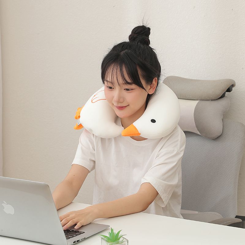 Ins Cartoon U-Shaped Cervical Pillow Goose Foam Neck Travel Cute Pillow