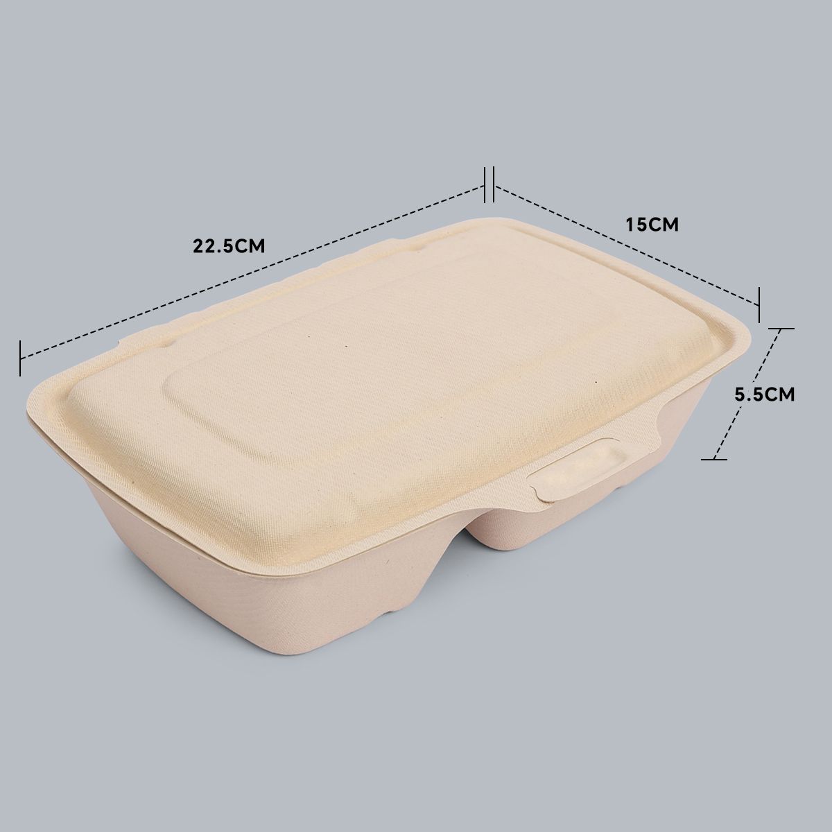 Biodegradable tableware 2-compartment lunch box disposable tableware takeaway boxes clamshell packaging food packaging supplier