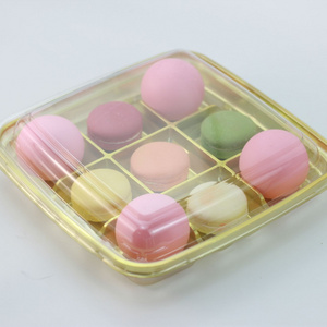 9 section Gold bottom Food Box with clear Lid Disposable Sweet Box Snack Container Chocolate Box