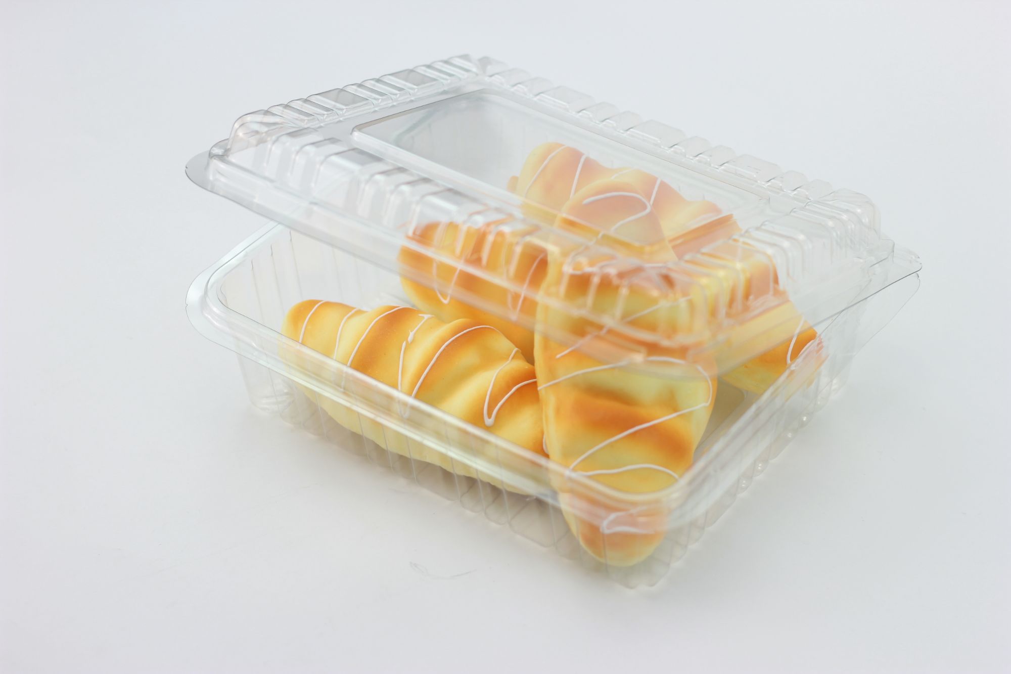 PET Disposable Food Container with folding Lid Deli Box Pastry Box 1000g