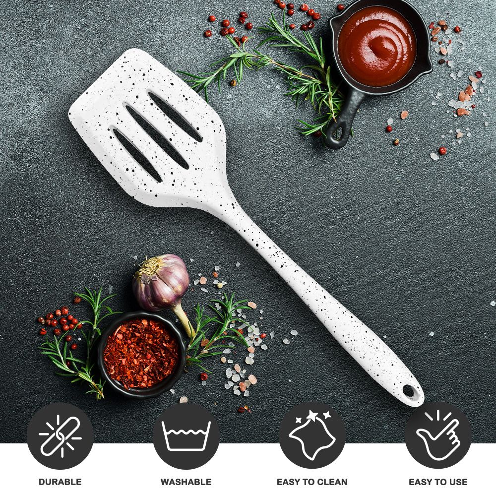 Heat Resistant Kitchen Silicone Turner Utensil Cooking Spatula