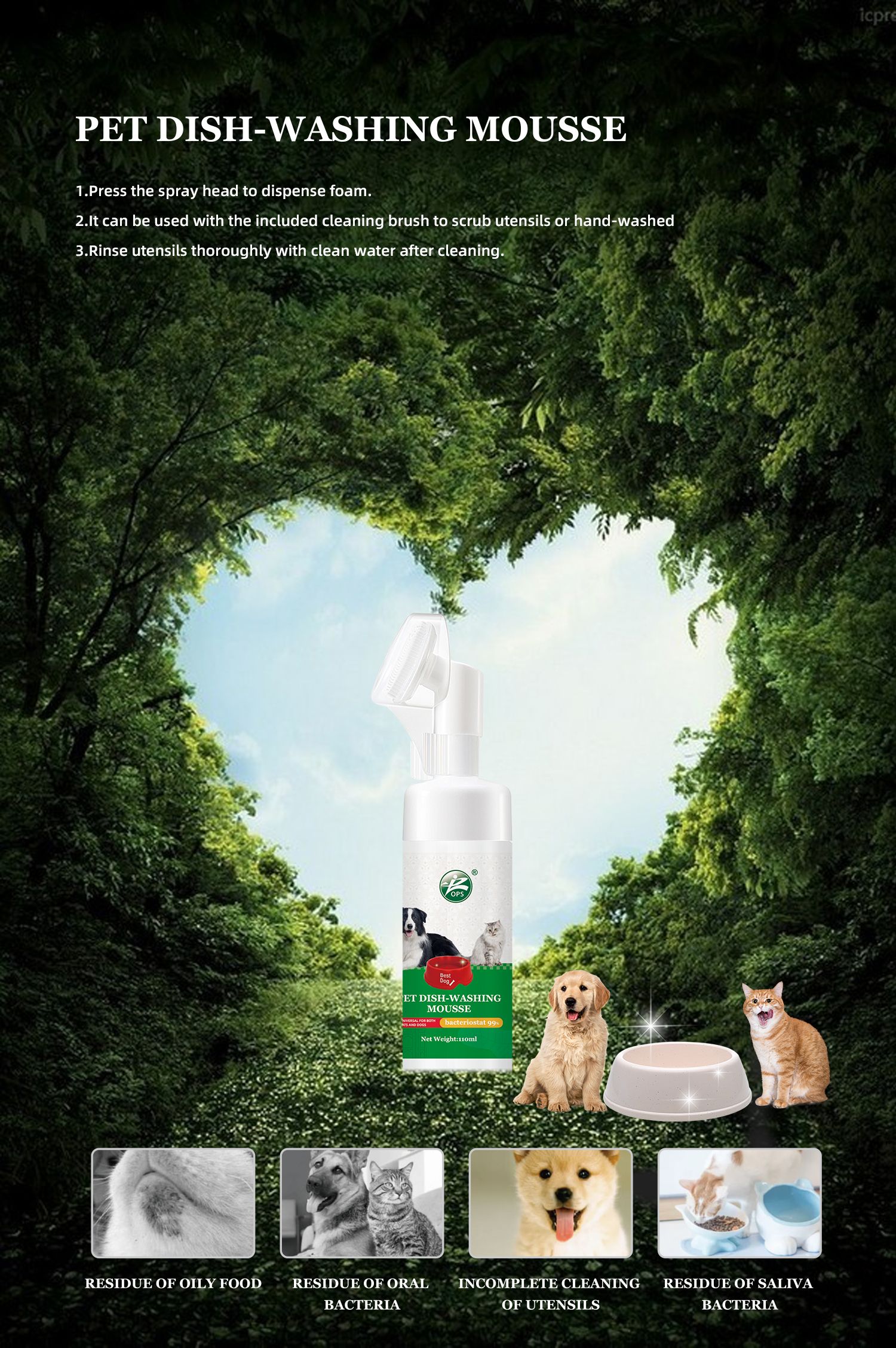 Pet Dishwasher Mousse for cats and dogs