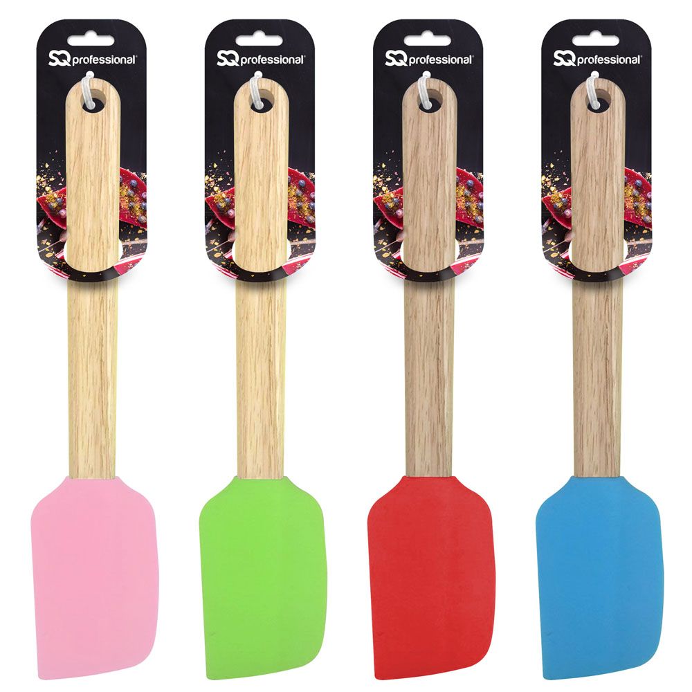 Pastry Sturdy Utensil Silicone Spatula With Wooden Handle