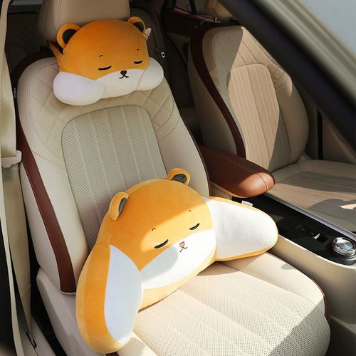 Decorative Cute Animals Throw Plush Headrest Lumbar Support Neck Pillows