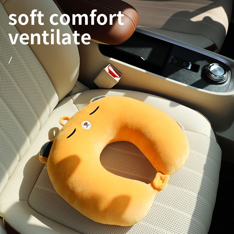 Decorative Cute Animals Throw Plush Headrest Lumbar Support Neck Pillows