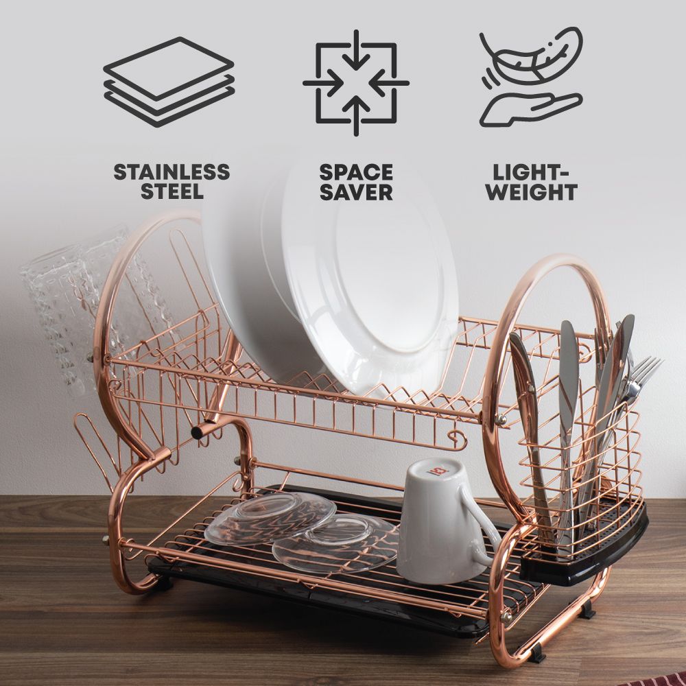 Space Saving Drainer Dryer Dish Rack For Kitchen Counter