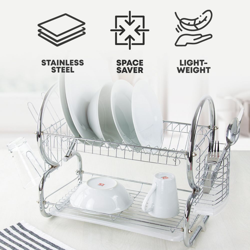 Rust Proof Kitchen Metal Dish Drying Storage Holder