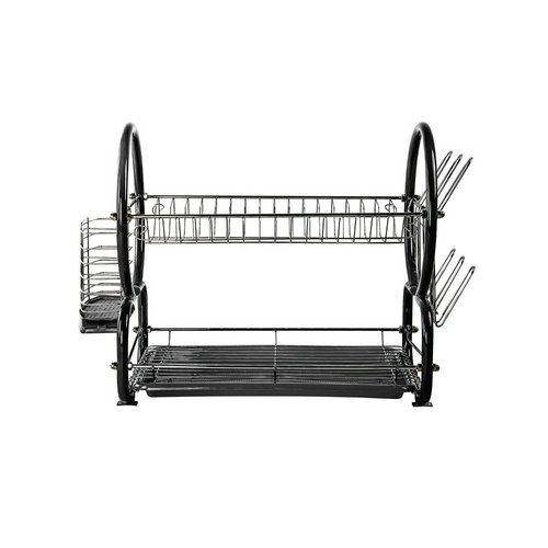 High Capacity Anti Rust 2 Tier Dish Drying Rack Drainer