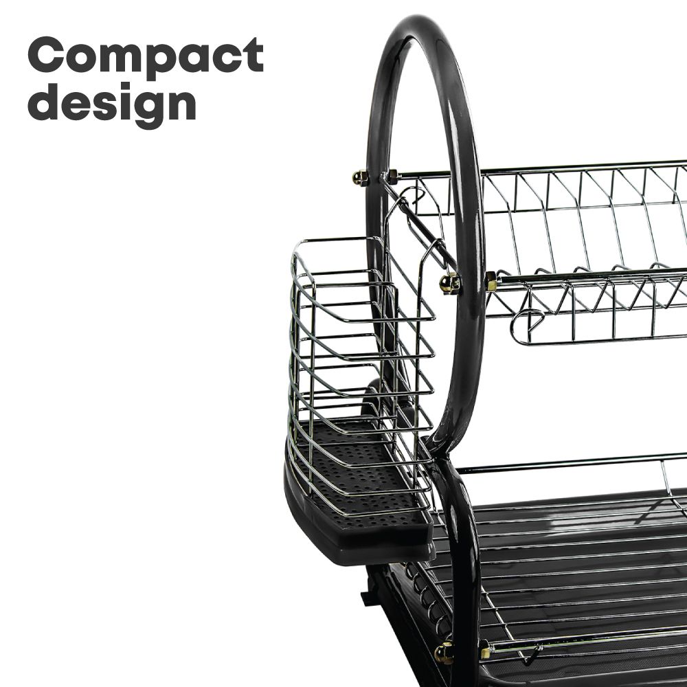 High Capacity Anti Rust 2 Tier Dish Drying Rack Drainer