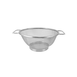 Stainless Steel Mesh Micro Perforated Strainer Set Drain Basket With Double Handles Fast Draining Colander