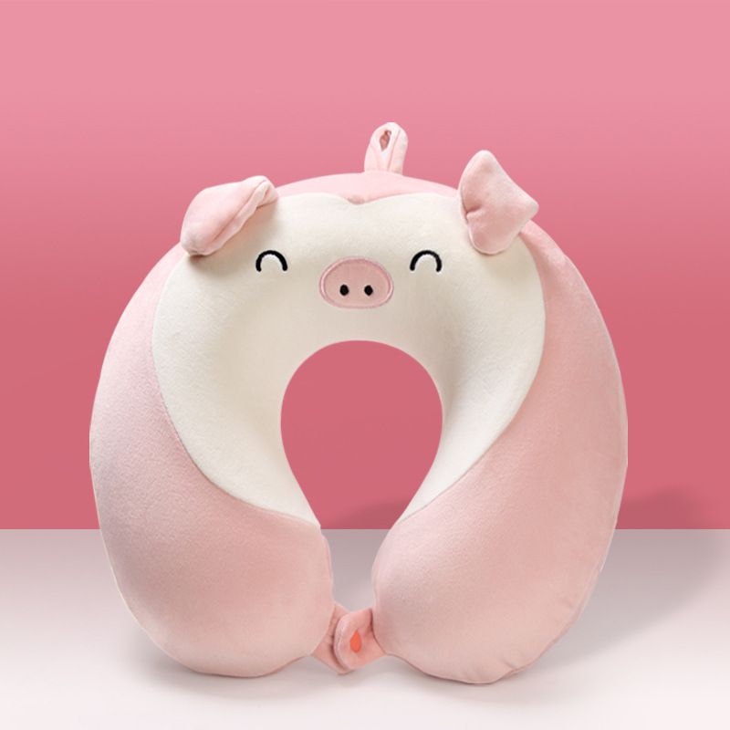 Decorative Cartoon Cute Plush Pig Bear Memory Foam Travel Rest Neck Pillow