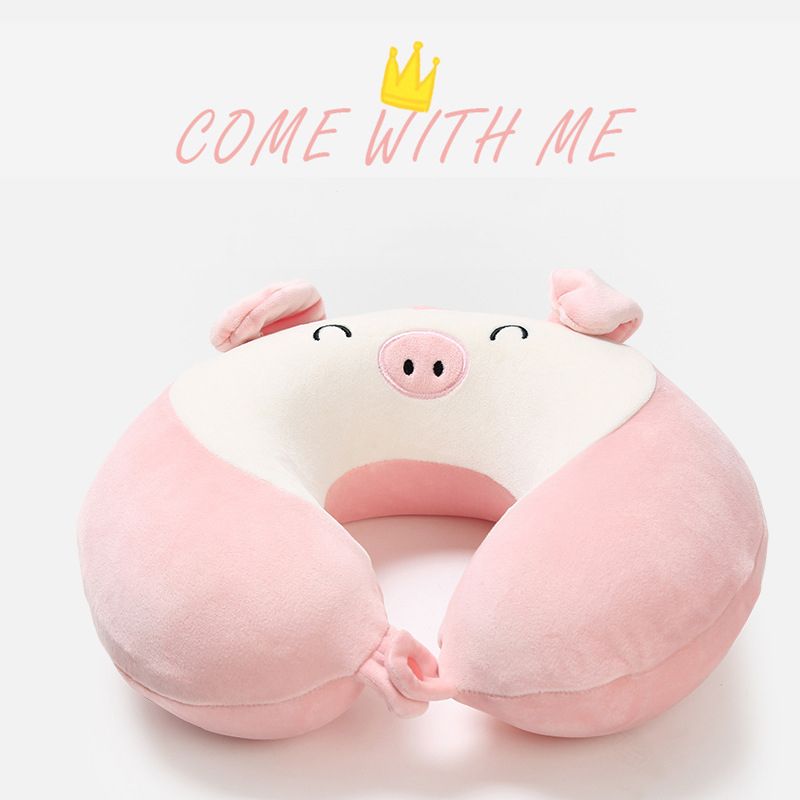 Decorative Cartoon Cute Plush Pig Bear Memory Foam Travel Rest Neck Pillow