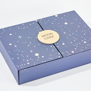 Food grade double door luxury gift box for moon cake paper packaging box