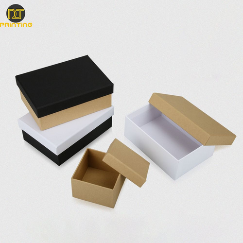 Custom Texture Paper Tie Box Heaven And Earth Cover Box Packaging Box with Paper Bags Set