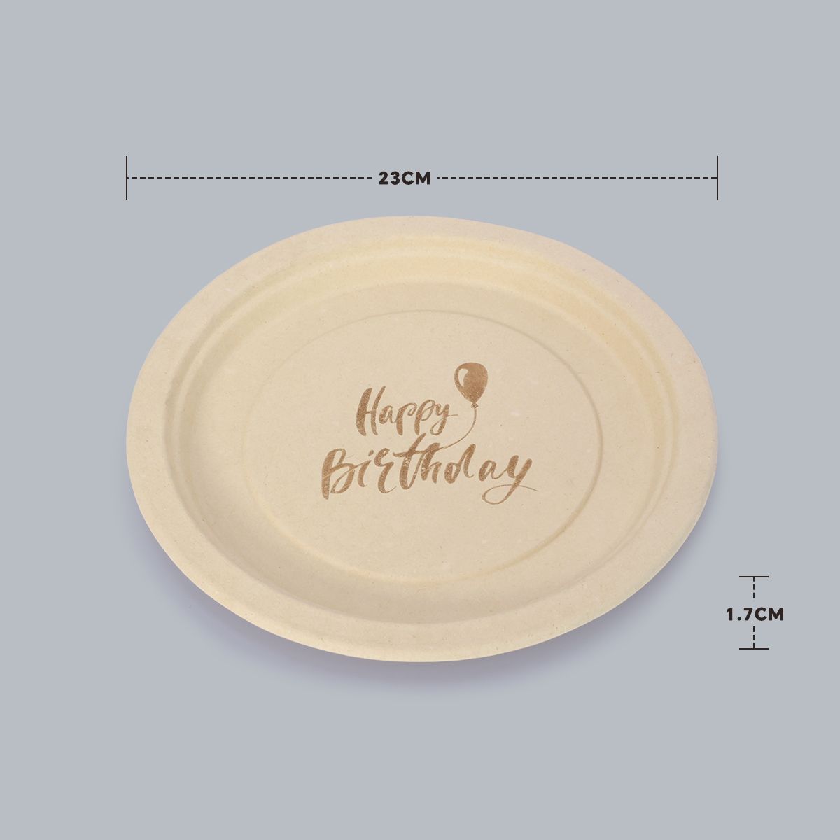 Disposable Tableware 9-inch Round Plate Letter Printing Degradable Plate Environmentally Friendly