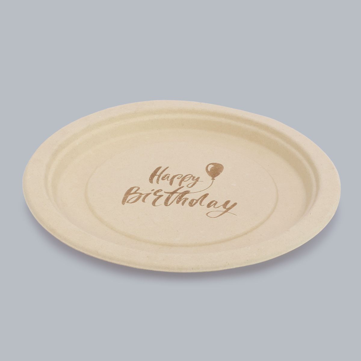 Disposable Tableware 9-inch Round Plate Letter Printing Degradable Plate Environmentally Friendly