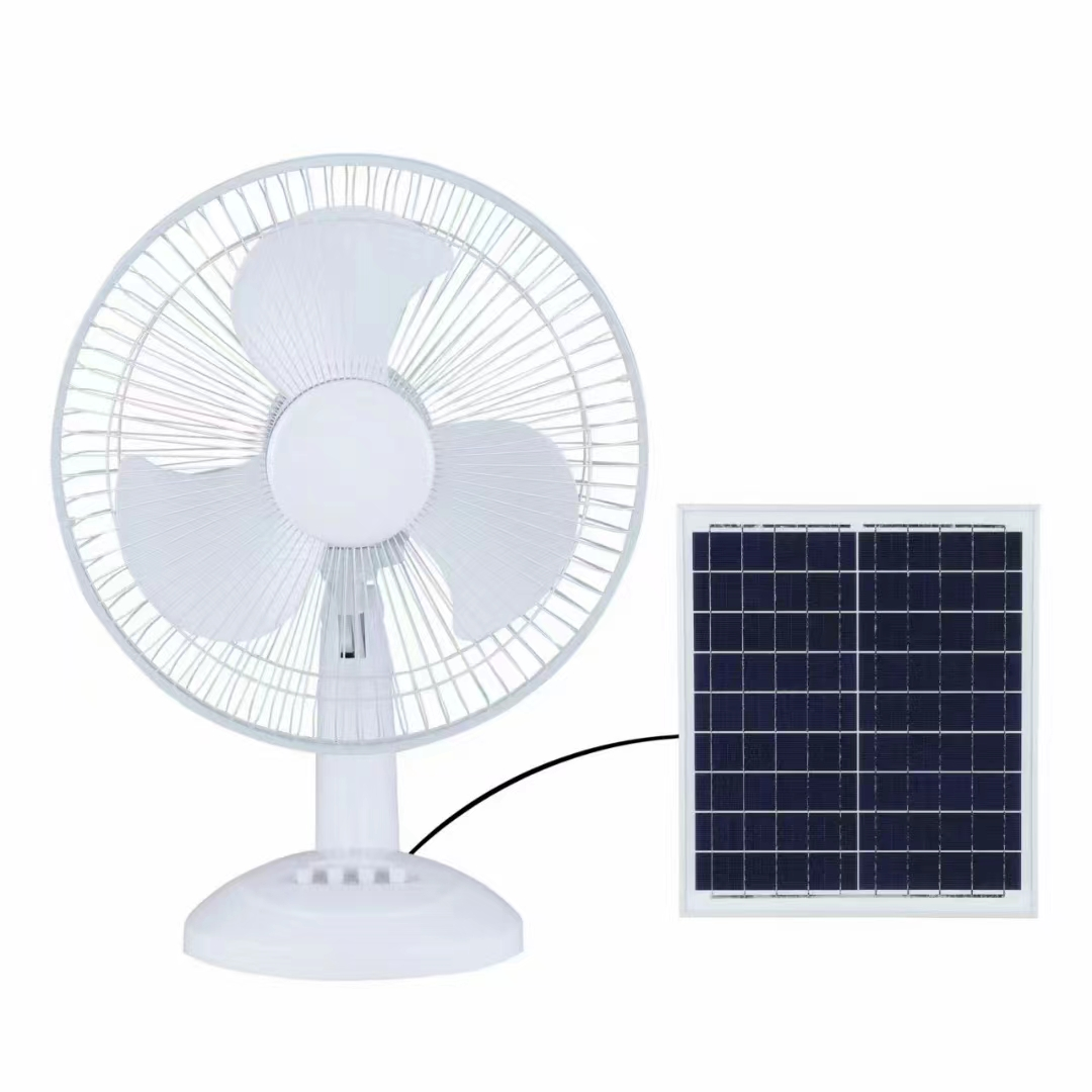 12 Inch Multi Function Rechargeable Fan With Solar Panel