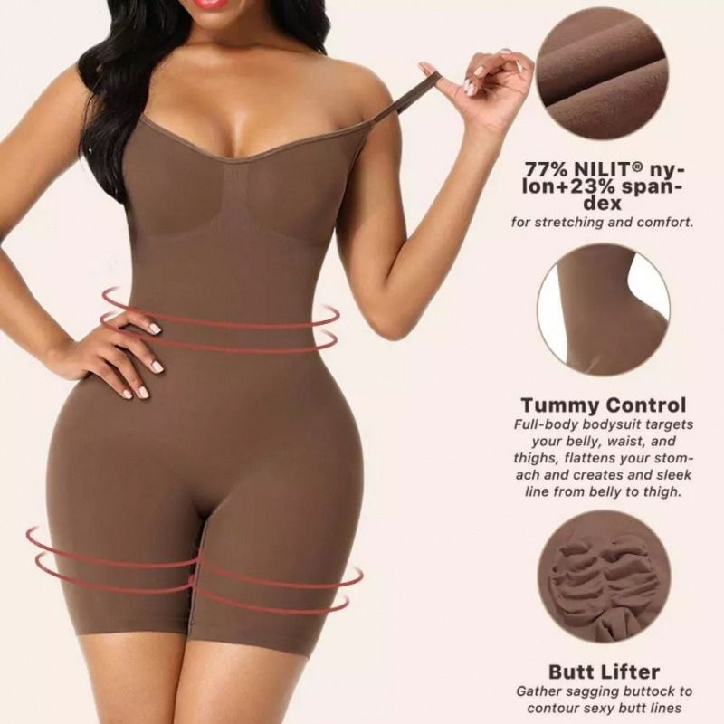 Women Seamless Bodysuit Shapers Abdominal Tummy Control Slimming Shapewear