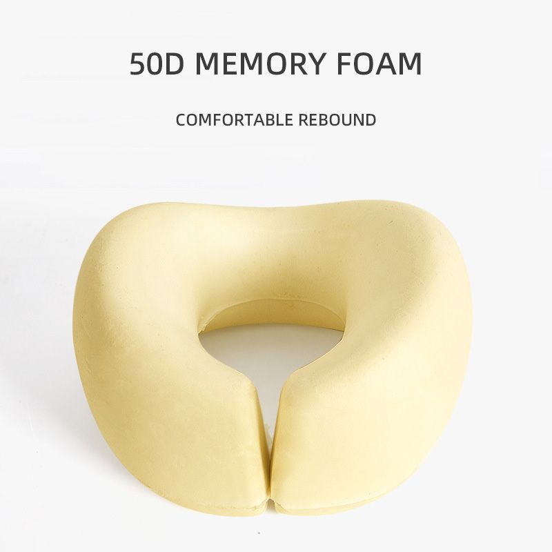 New Yellow Ergonomic Perfect Fit Neck Pillow Memory Foam Travel