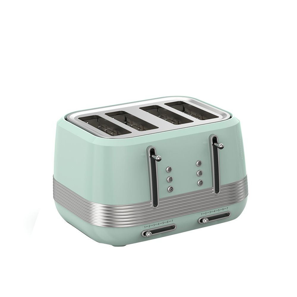 Retro 4 Slice Stainless Steel Automatic Oven Smart Digital Bread Toaster