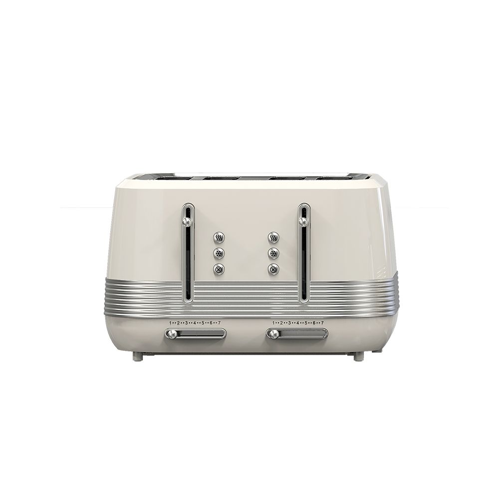 Retro 4 Slice Stainless Steel Automatic Oven Smart Digital Bread Toaster