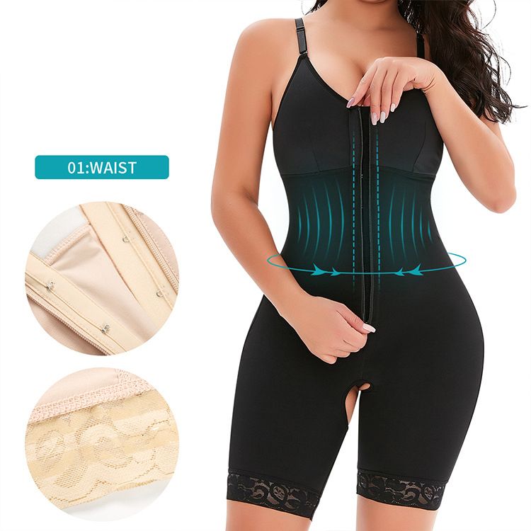 Strong Compression Open Crotch Zipper Full Body Shapewear Women Shaper