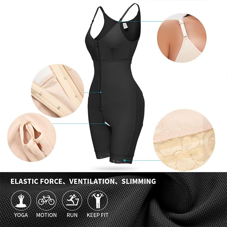 Strong Compression Open Crotch Zipper Full Body Shapewear Women Shaper