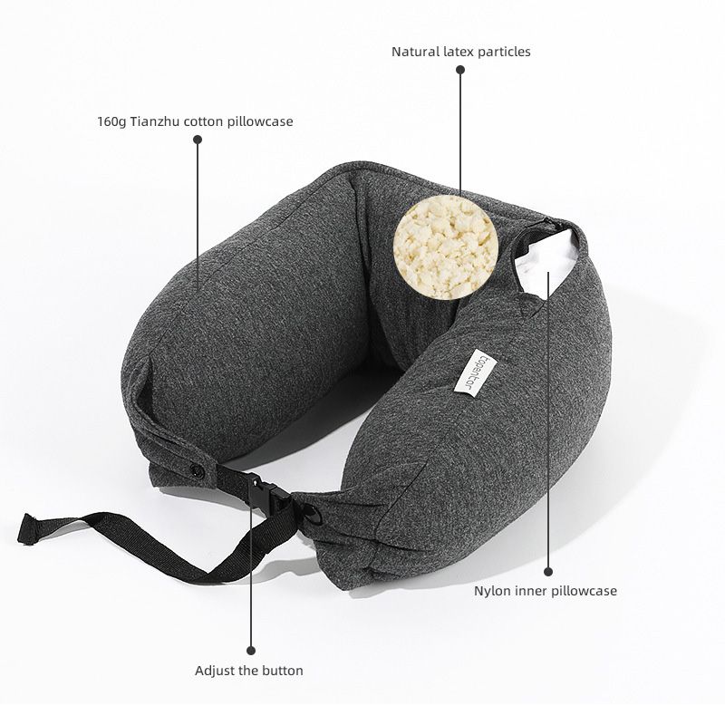 High-Rebound Latex Foam Scraps And Cotton Jersey Fabric Neck Pillow For Travel